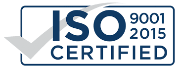 ISO 9001 certification badge representing a company committed to quality management standards.